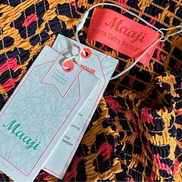 Maaji Stone Shell Short Skirt in Leopard Print Pink Orange Spring Break Beach XS - Picture 11 of 13